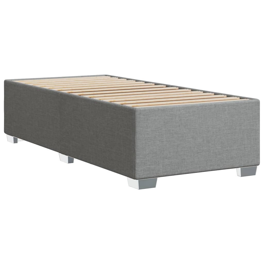 Cadre de lit sans matelas gris clair 90x190 cm tissu - XIOS
