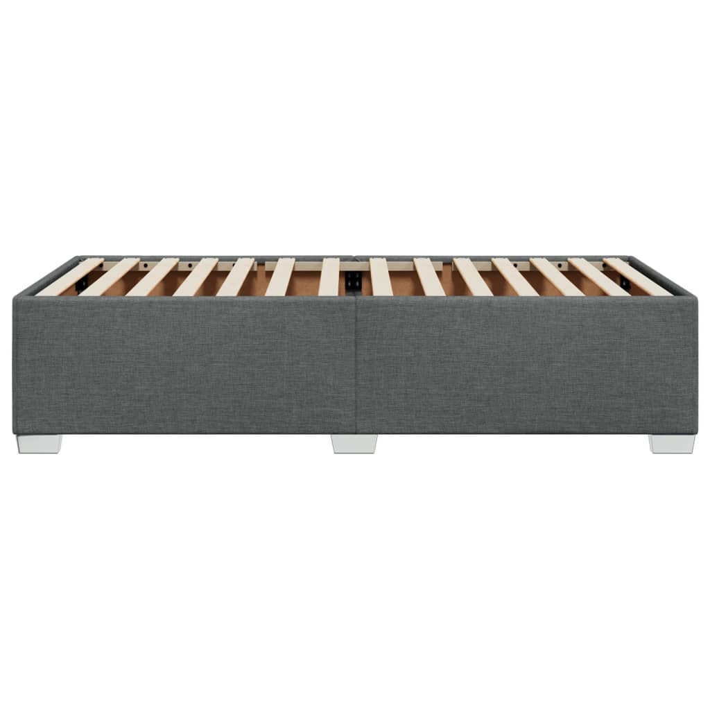 Cadre de lit sans matelas gris foncé 90x190 cm tissu - XIOS