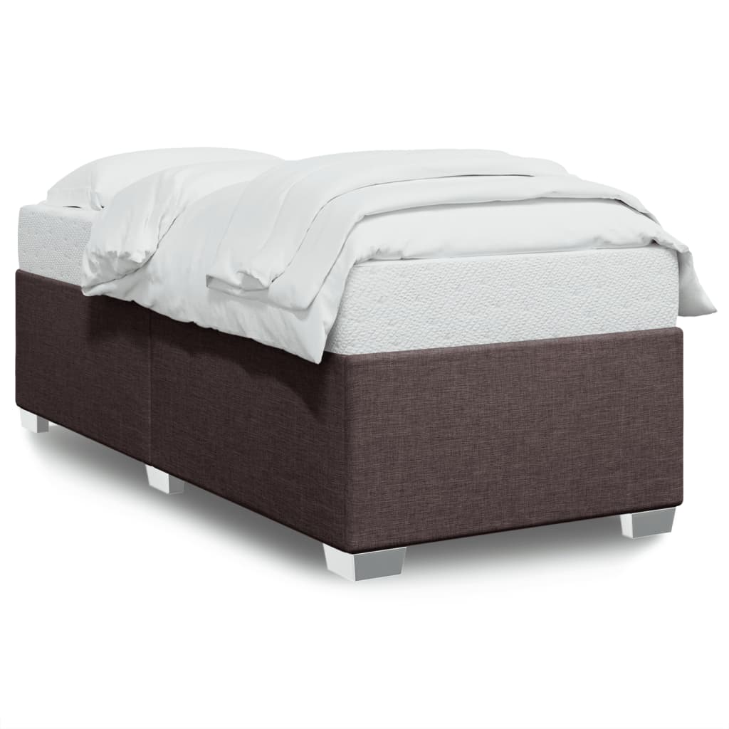 Cadre de lit sans matelas marron foncé 90x190 cm tissu - XIOS