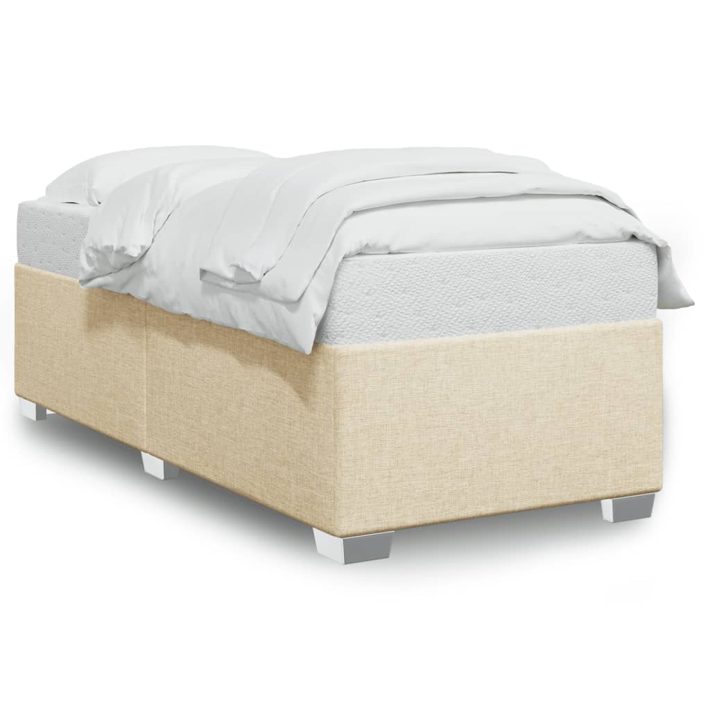 Cadre de lit sans matelas crème 90x190 cm tissu - XIOS