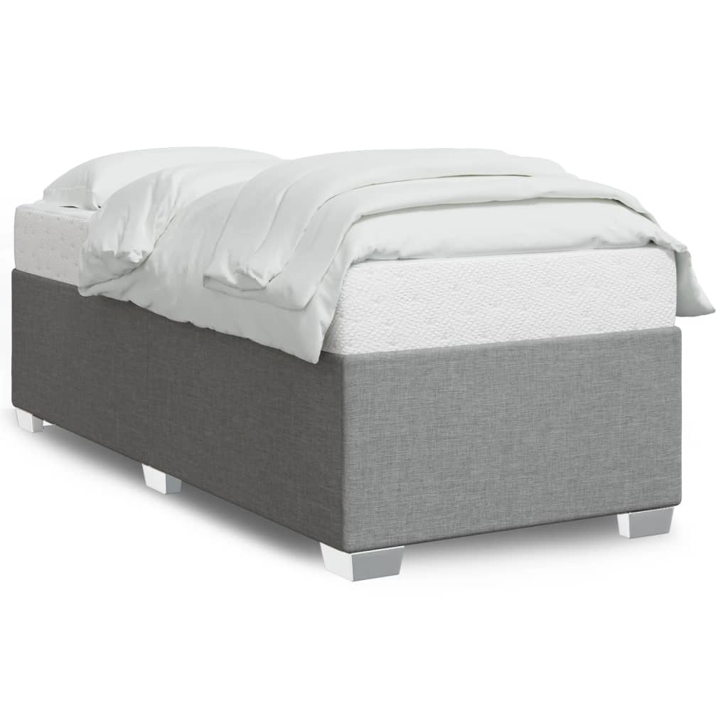 Cadre de lit sans matelas gris clair 90x200 cm tissu - XIOS