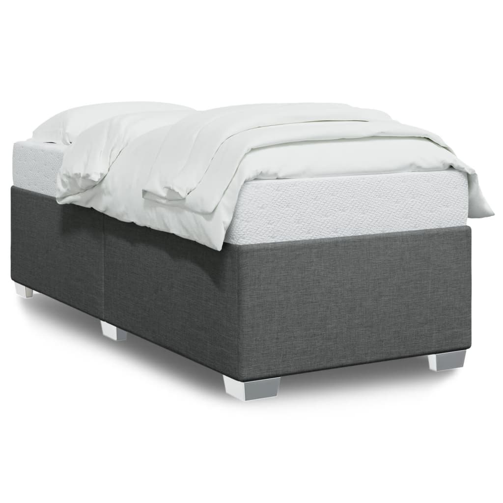 Cadre de lit sans matelas gris foncé 90x200 cm tissu - XIOS