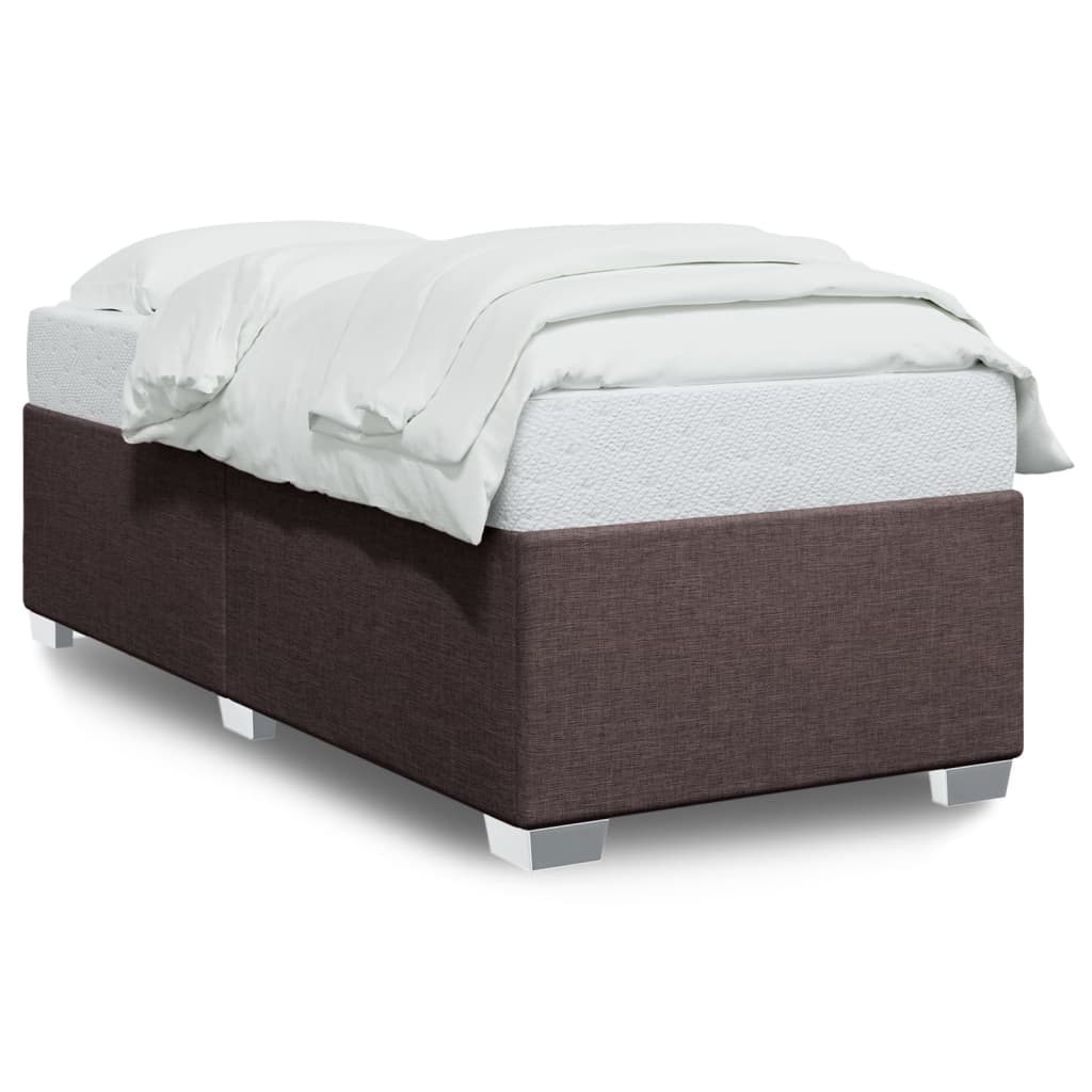 Cadre de lit sans matelas marron foncé 100x200 cm tissu - XIOS