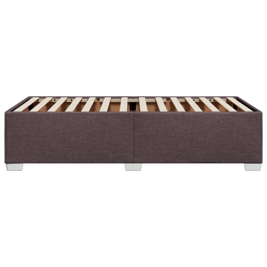 Cadre de lit sans matelas marron foncé 100x200 cm tissu - XIOS