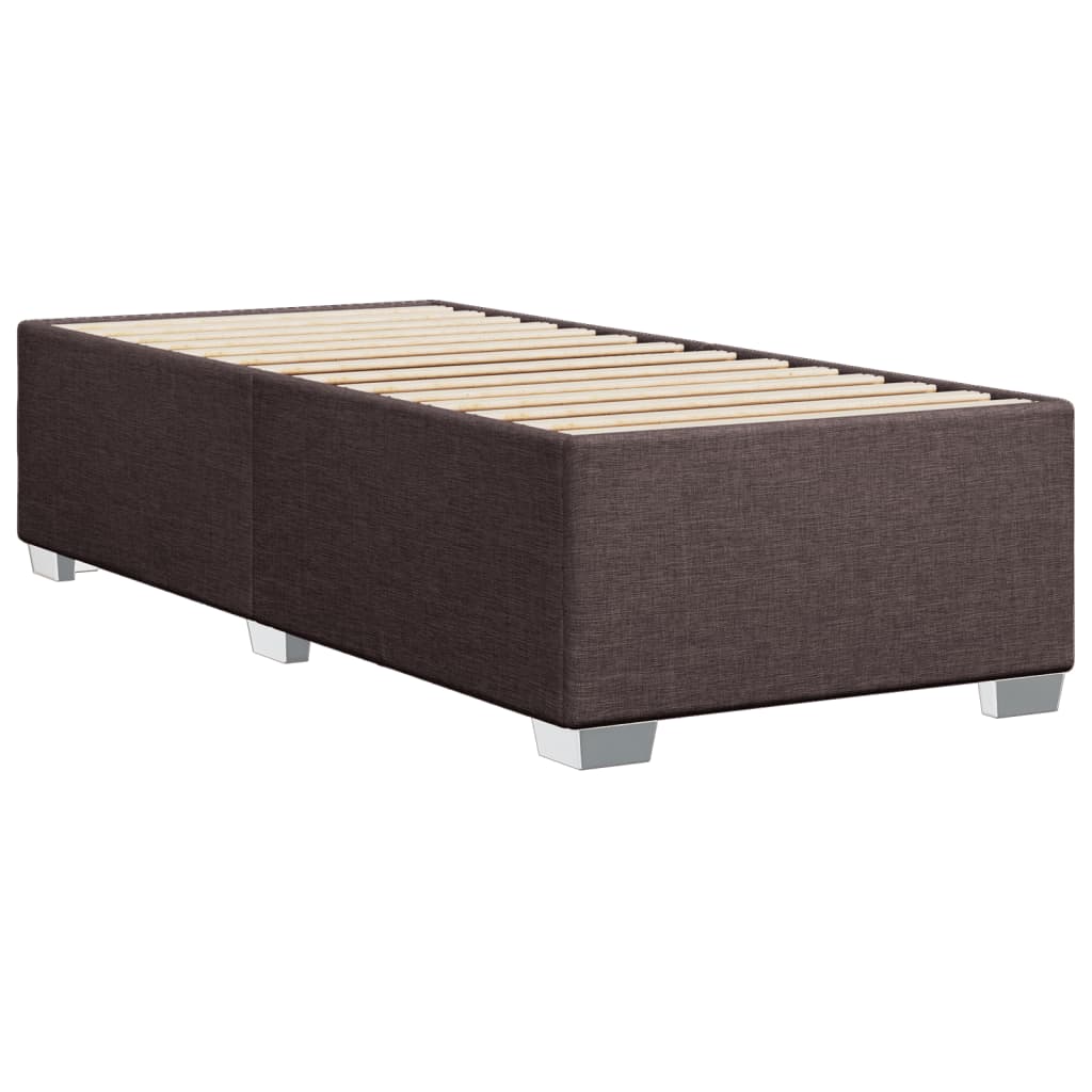 Cadre de lit sans matelas marron foncé 100x200 cm tissu - XIOS