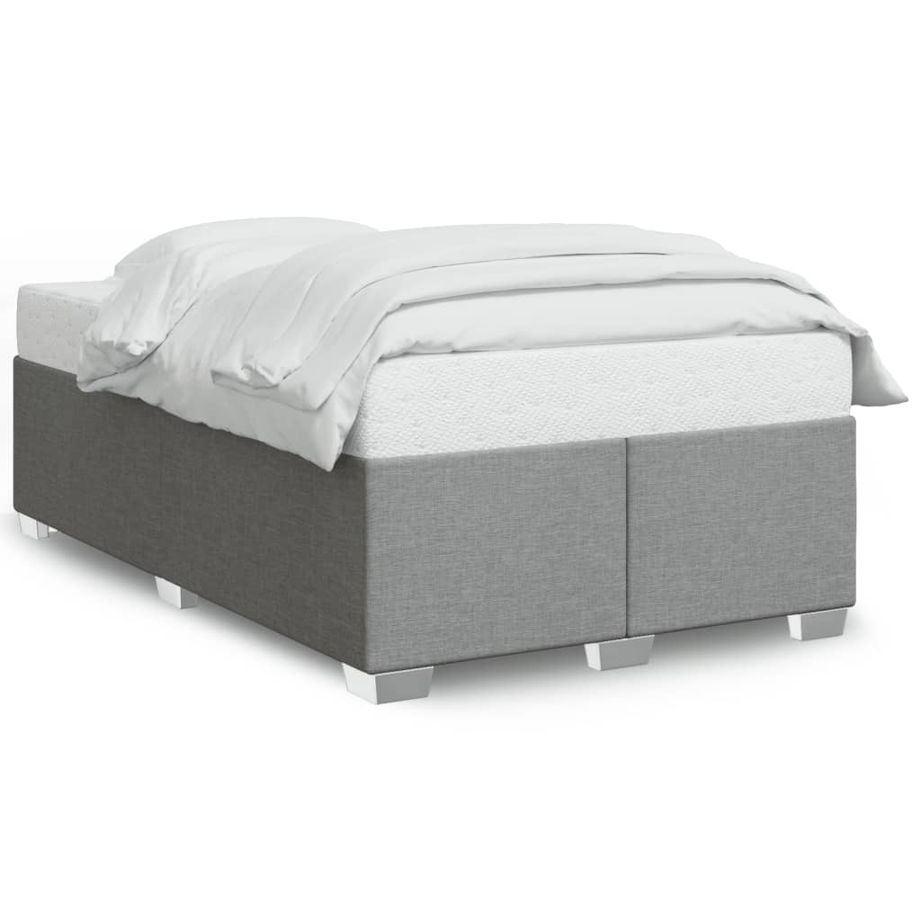 Cadre de lit sans matelas gris clair 120x190 cm tissu - XIOS