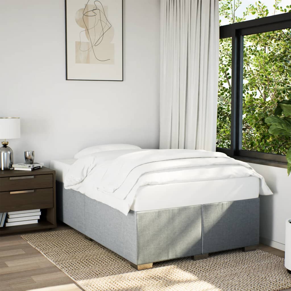 Cadre de lit sans matelas gris clair 120x190 cm tissu - XIOS
