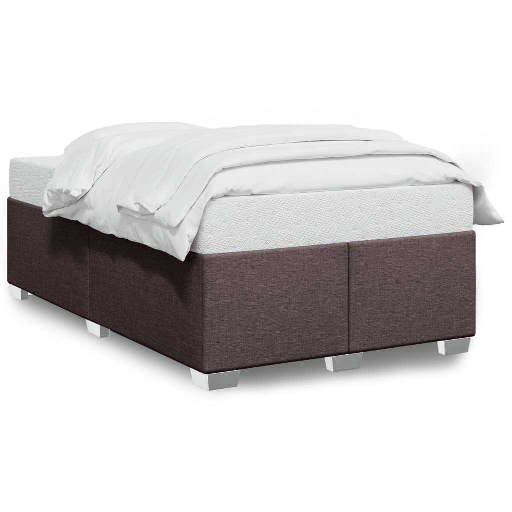 Cadre de lit sans matelas marron foncé 120x190 cm tissu - XIOS
