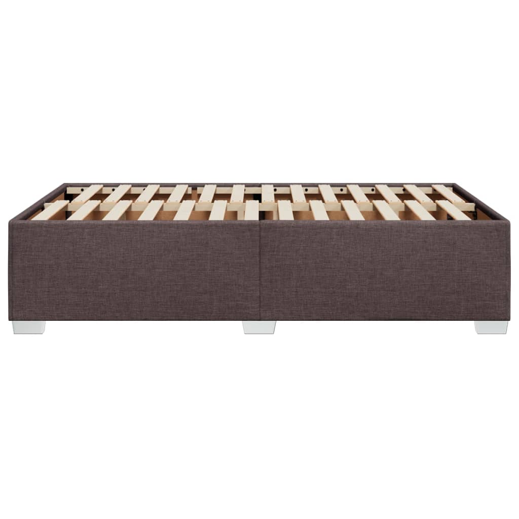 Cadre de lit sans matelas marron foncé 120x190 cm tissu - XIOS