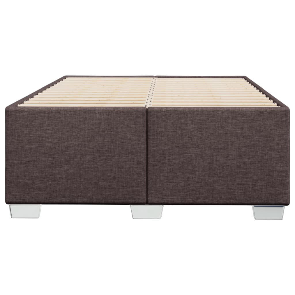 Cadre de lit sans matelas marron foncé 120x200 cm tissu - XIOS