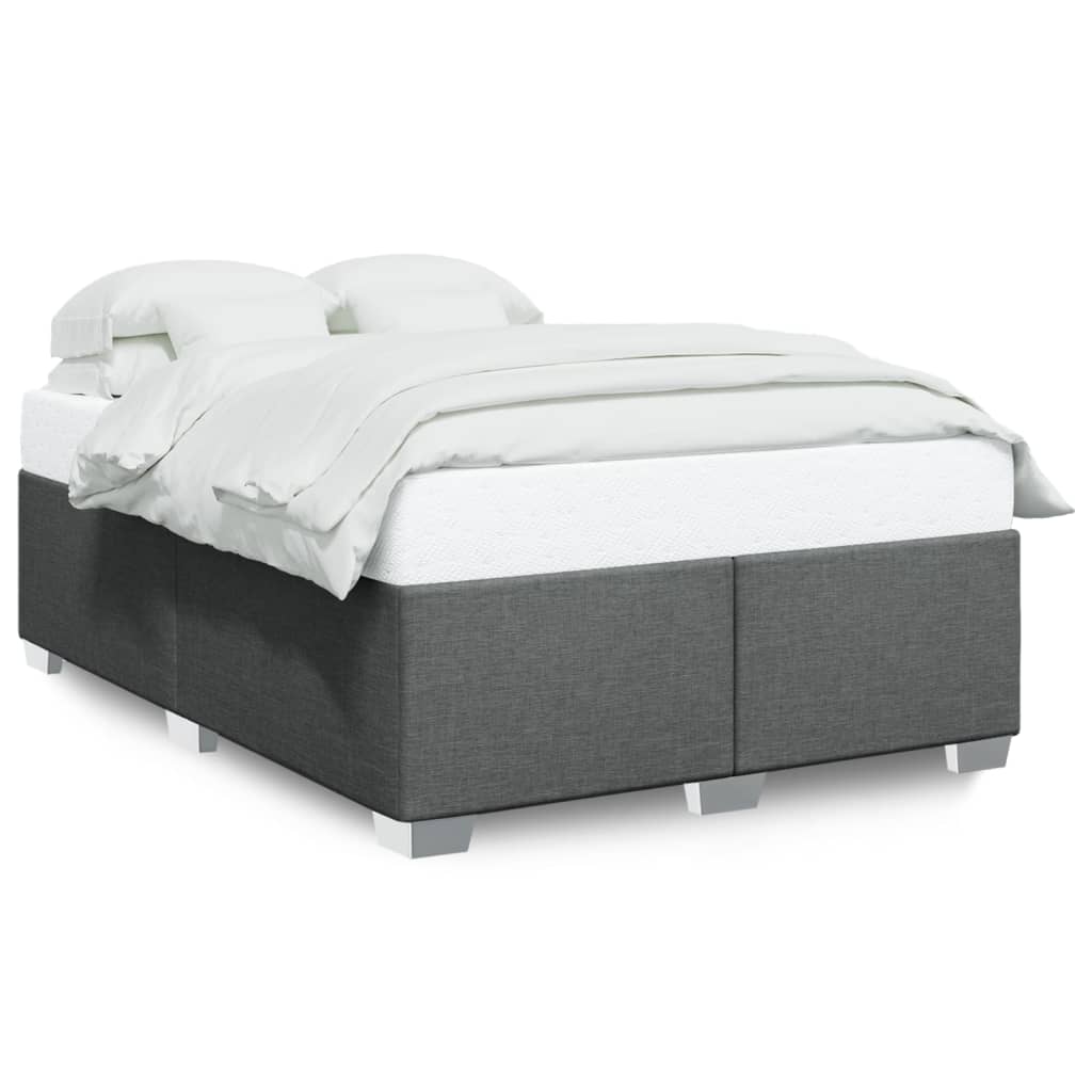 Cadre de lit sans matelas gris foncé 140x190 cm tissu - XIOS