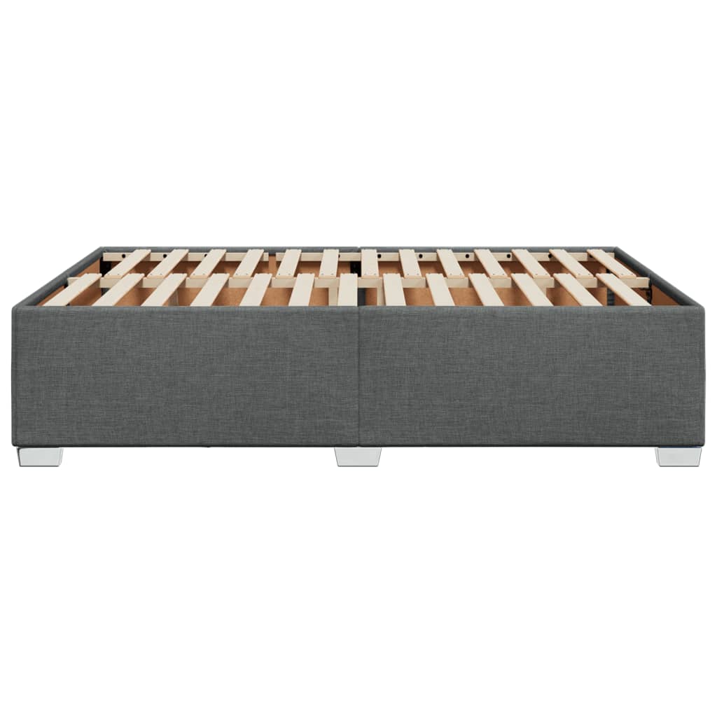Cadre de lit sans matelas gris foncé 140x190 cm tissu - XIOS