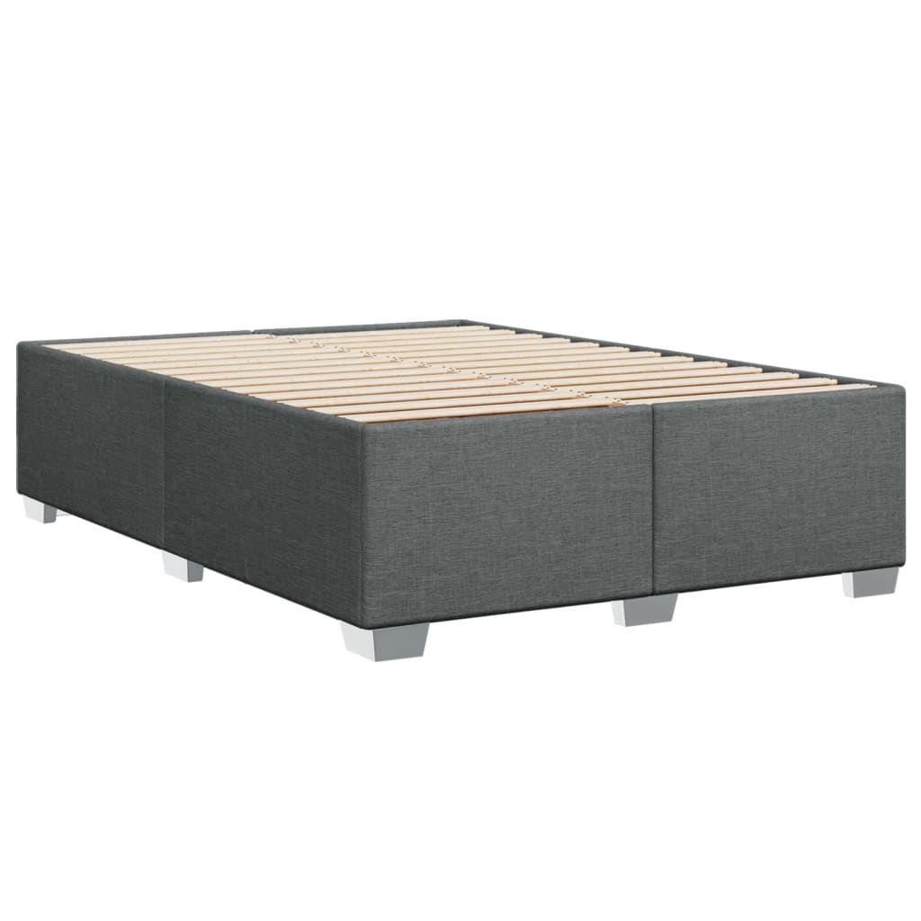 Cadre de lit sans matelas gris foncé 140x190 cm tissu - XIOS