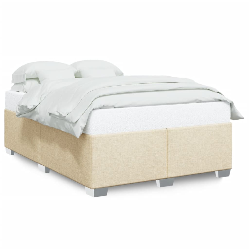 Cadre de lit sans matelas crème 140x190 cm tissu - XIOS