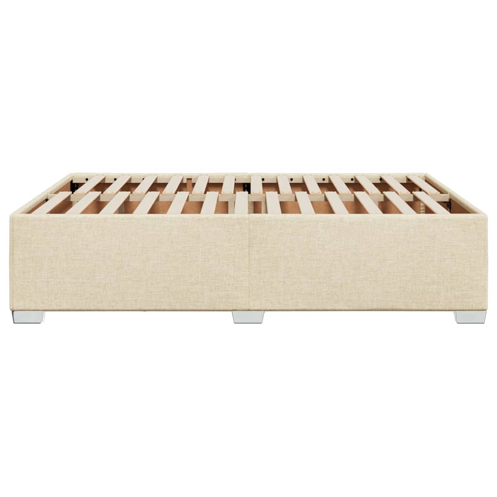 Cadre de lit sans matelas crème 140x190 cm tissu - XIOS