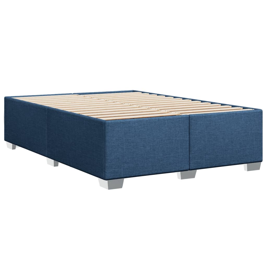 Cadre de lit sans matelas bleu 140x190 cm tissu - XIOS