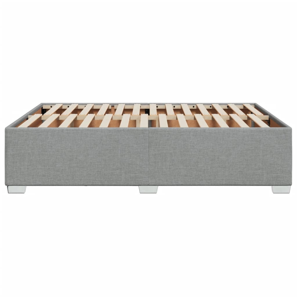 Cadre de lit sans matelas gris clair 140x200 cm tissu - XIOS