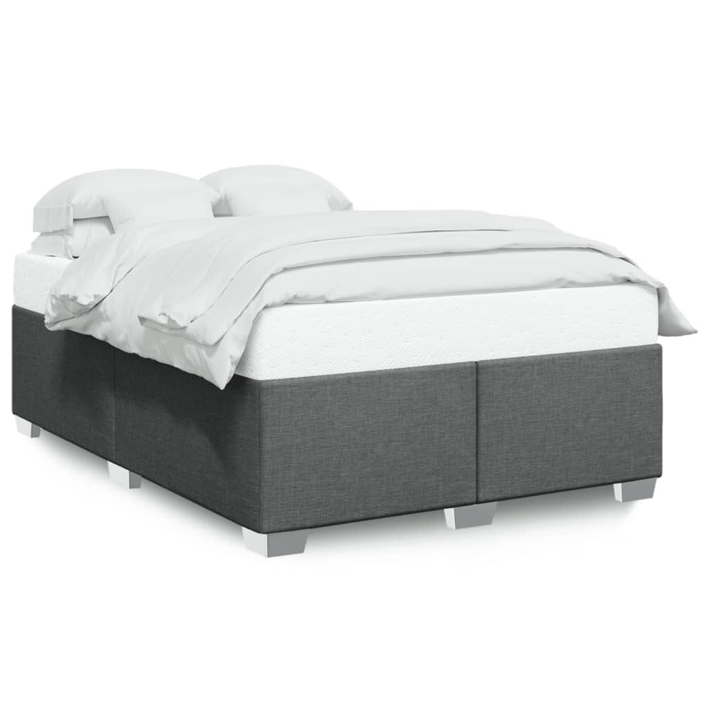 Cadre de lit sans matelas gris foncé 140x200 cm tissu - XIOS