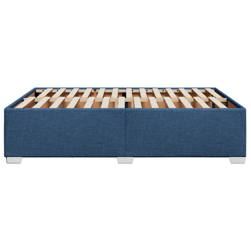 Cadre de lit sans matelas bleu 140x200 cm tissu - XIOS