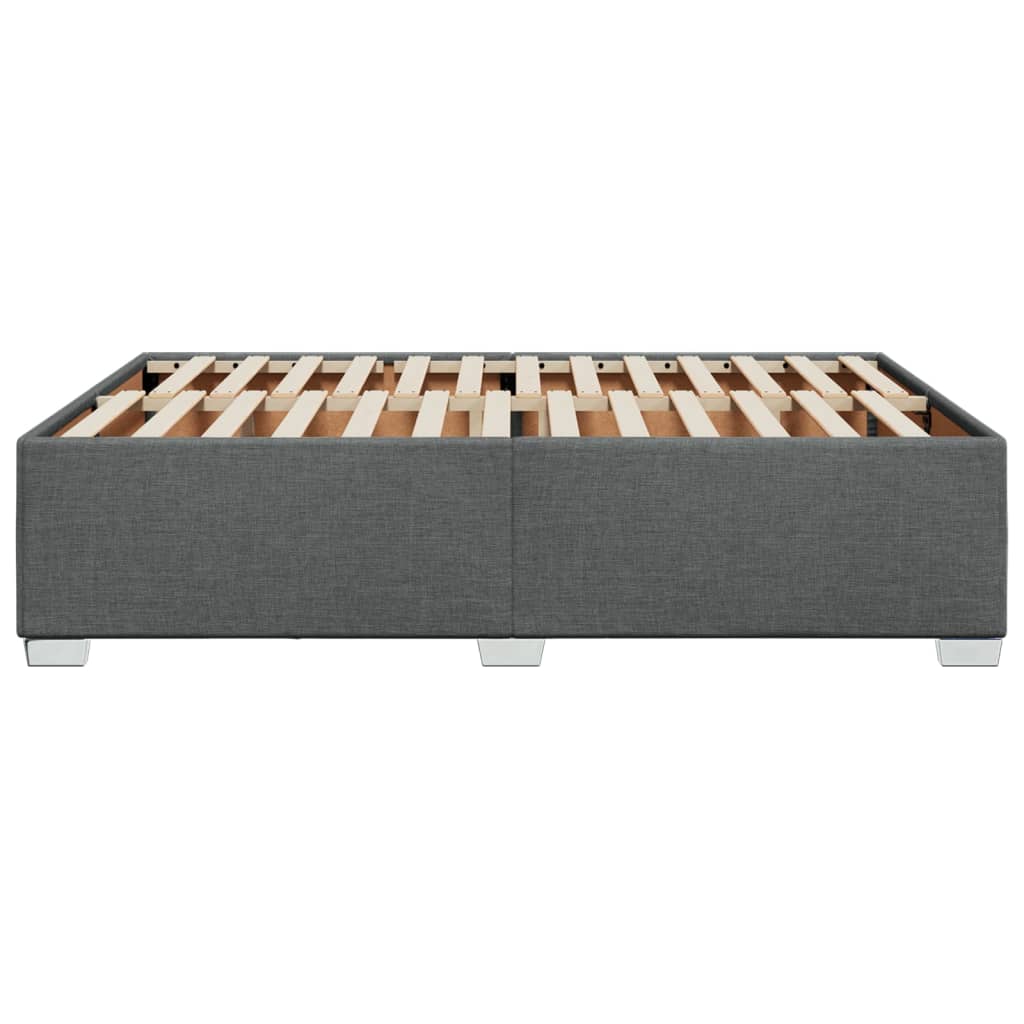 Cadre de lit sans matelas gris foncé 160x200 cm tissu - XIOS