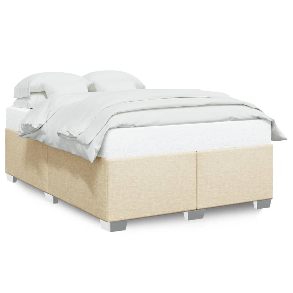 Cadre de lit sans matelas crème 160x200 cm tissu - XIOS