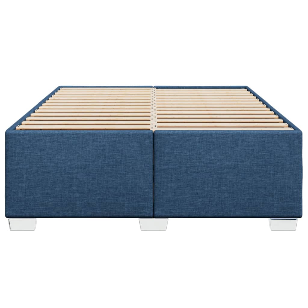 Cadre de lit sans matelas bleu 160x200 cm tissu - XIOS