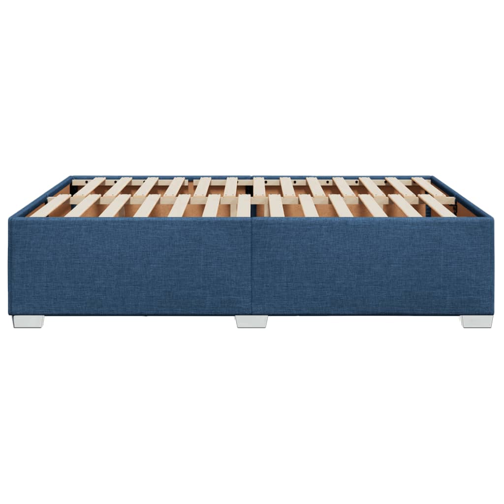 Cadre de lit sans matelas bleu 160x200 cm tissu - XIOS