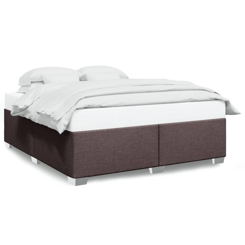 Cadre de lit sans matelas marron foncé 180x200 cm tissu - XIOS