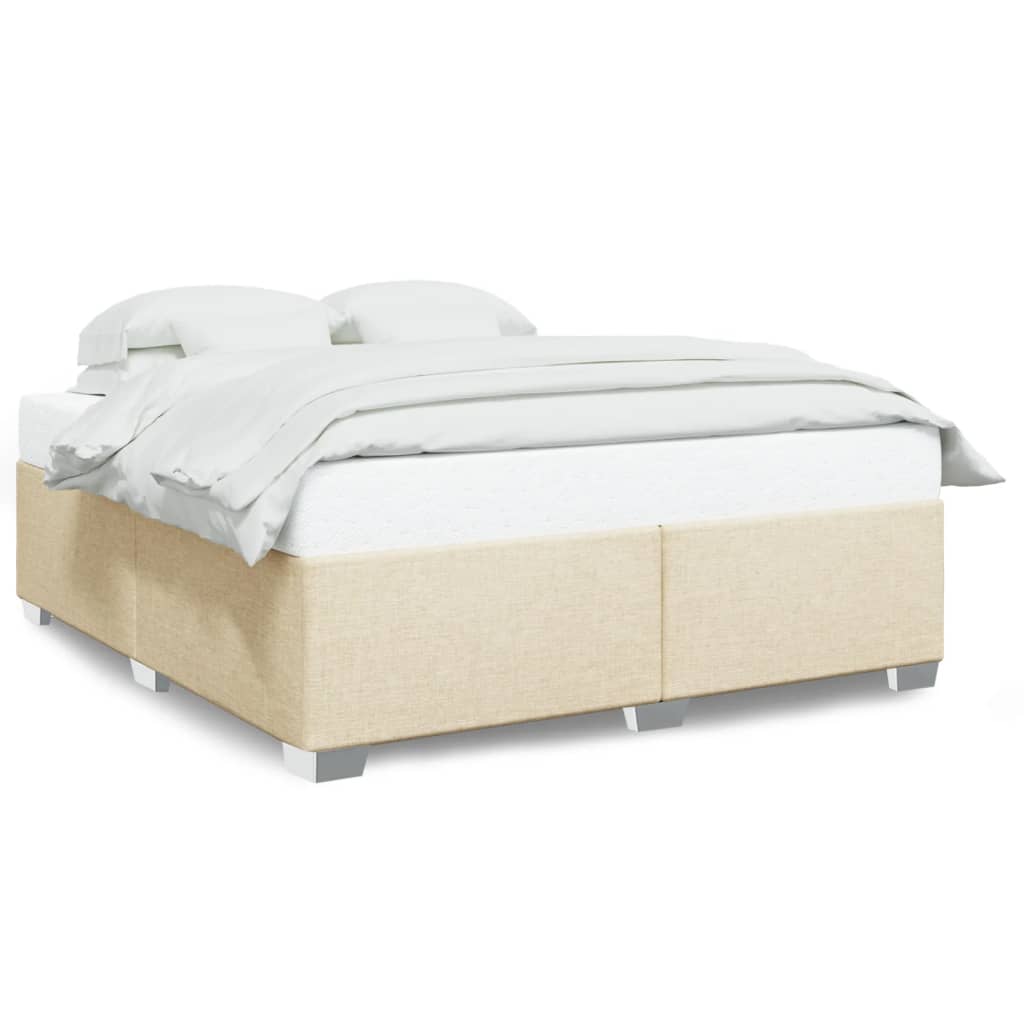 Cadre de lit sans matelas crème 180x200 cm tissu - XIOS