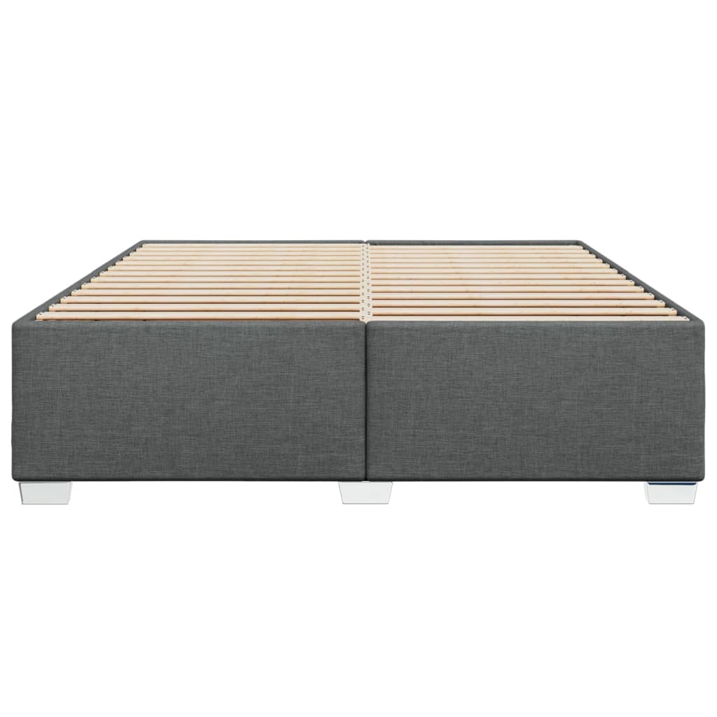Cadre de lit sans matelas gris foncé 200x200 cm tissu - XIOS