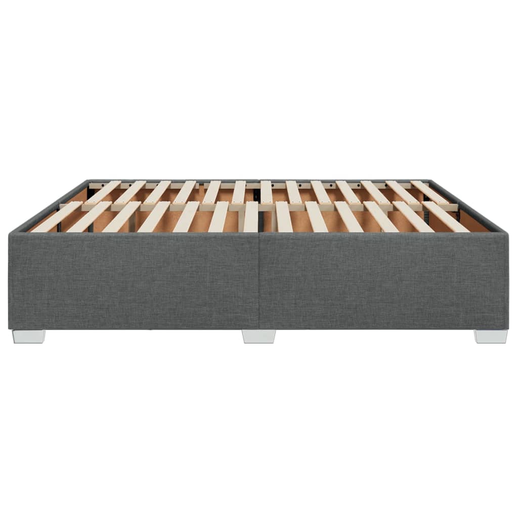 Cadre de lit sans matelas gris foncé 200x200 cm tissu - XIOS