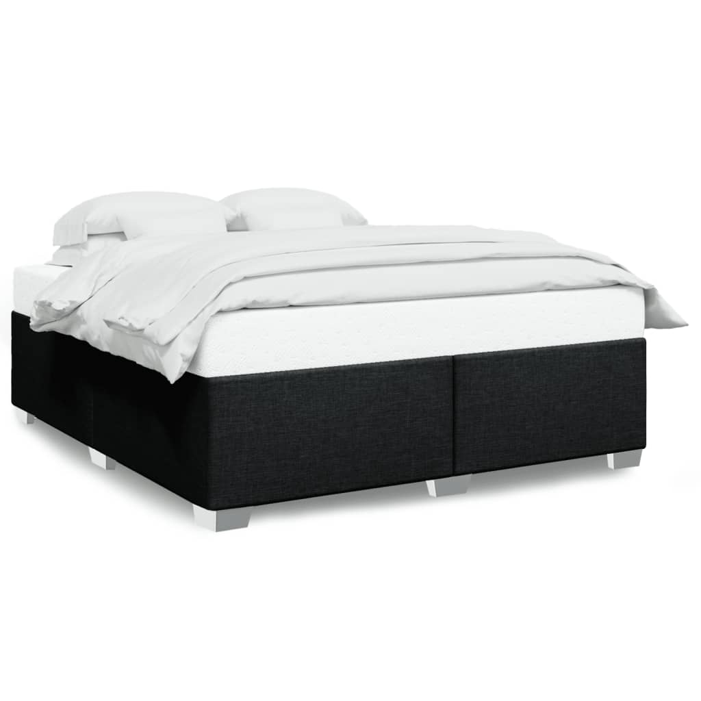 Cadre de lit sans matelas noir 200x200 cm tissu - XIOS