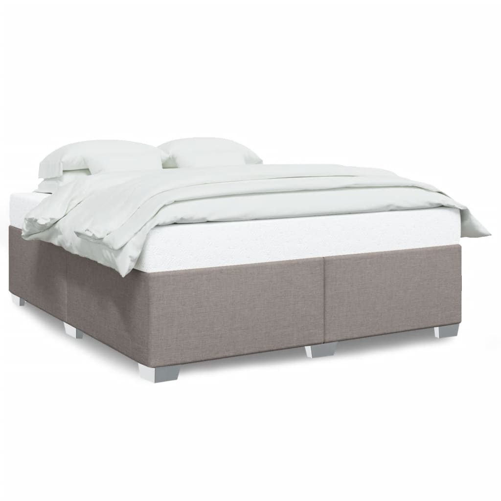 Cadre de lit sans matelas taupe 200x200 cm tissu - XIOS
