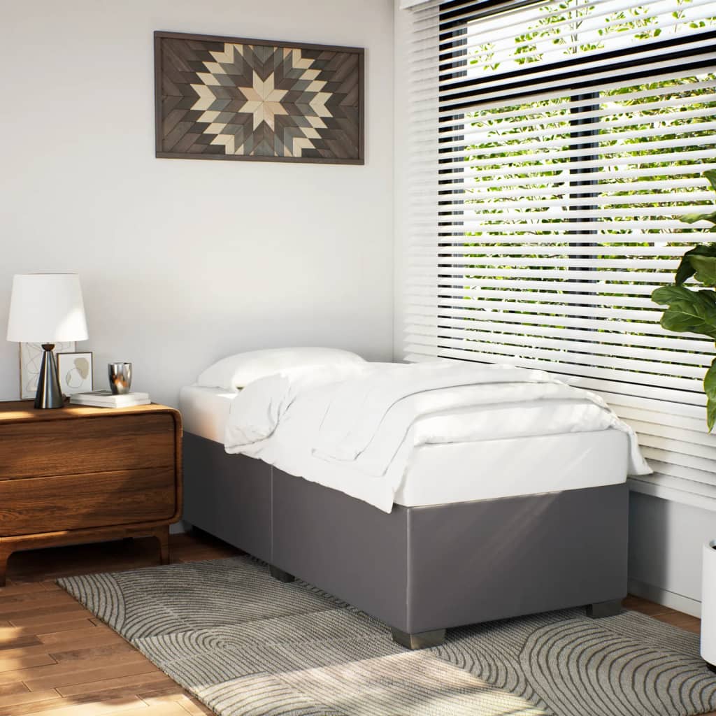 Cadre de lit sans matelas gris 100x200 cm similicuir - XIOS
