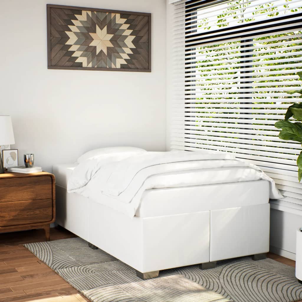 Cadre de lit sans matelas blanc 120x190 cm similicuir - XIOS