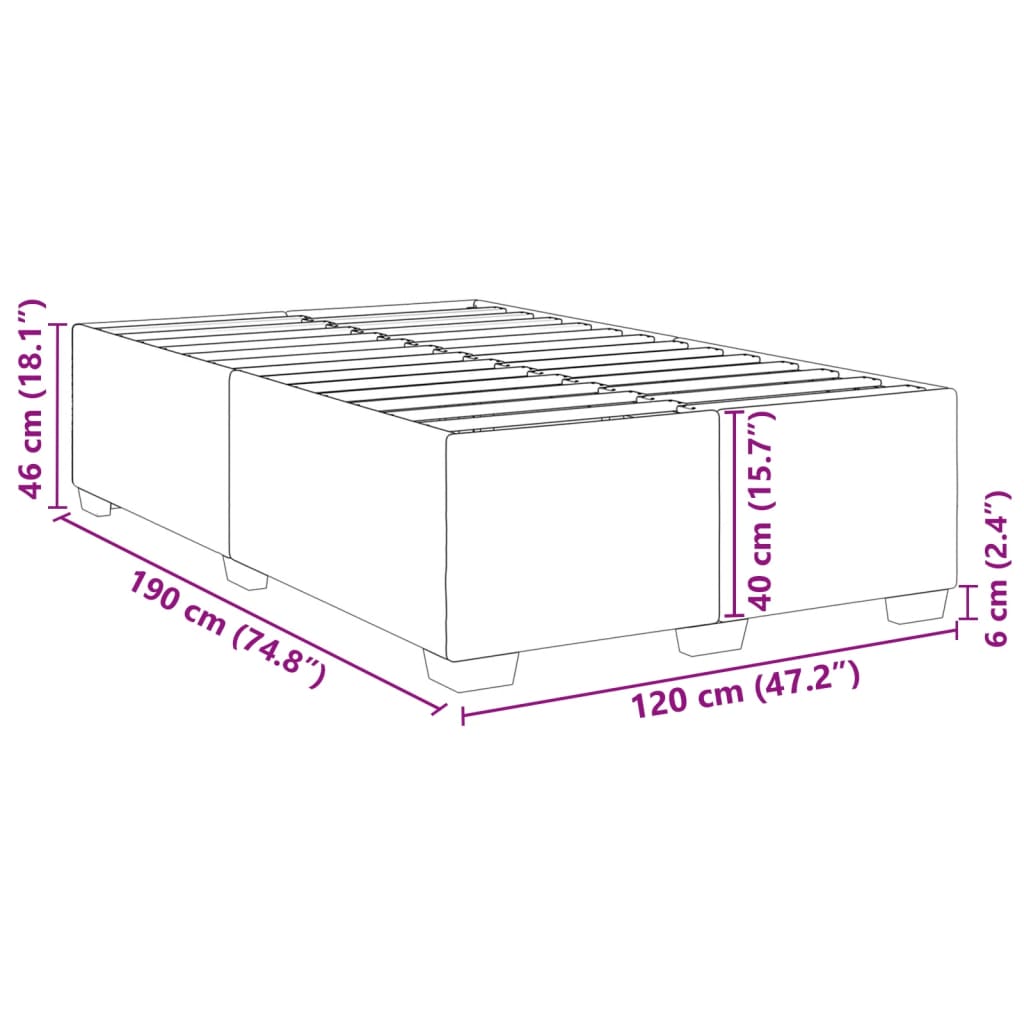 Cadre de lit sans matelas cappuccino 120x190 cm similicuir - XIOS