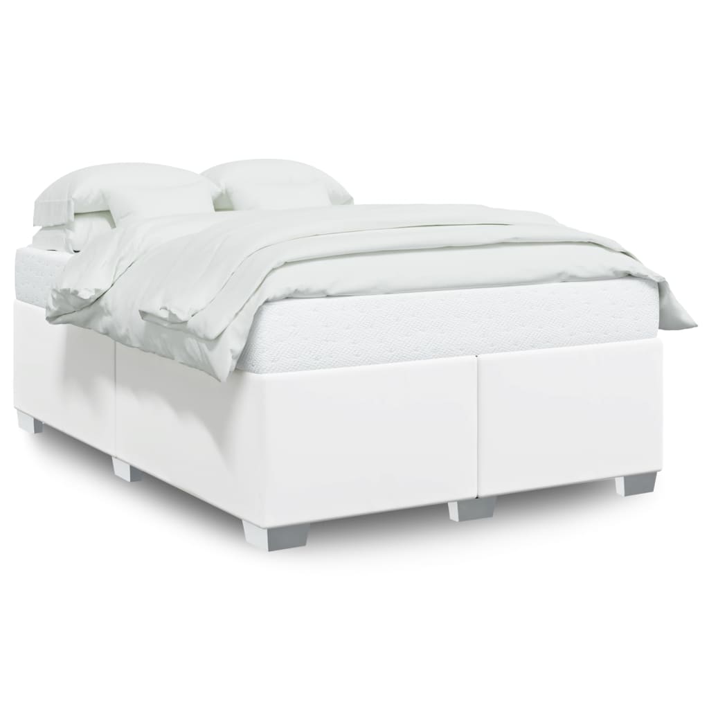 Cadre de lit sans matelas blanc 140x190 cm similicuir - XIOS