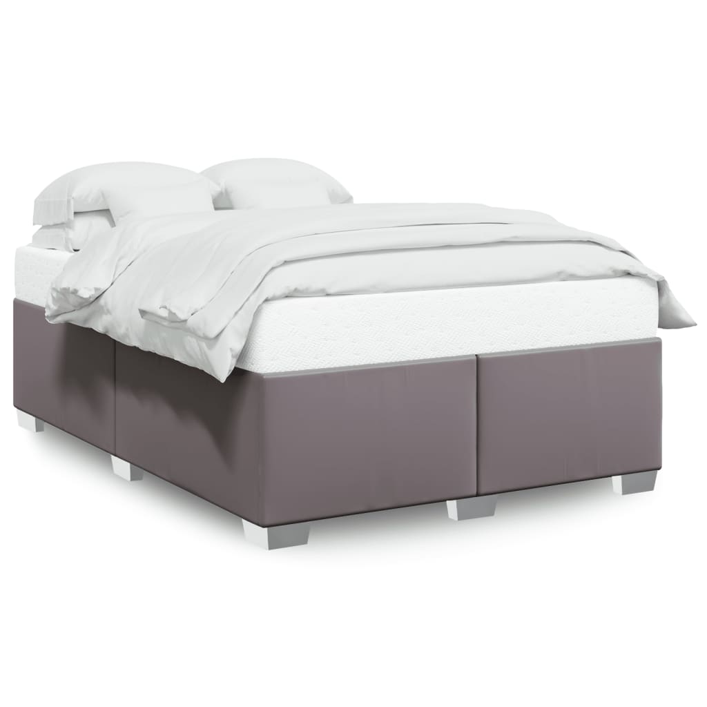 Cadre de lit sans matelas gris 140x190 cm similicuir - XIOS