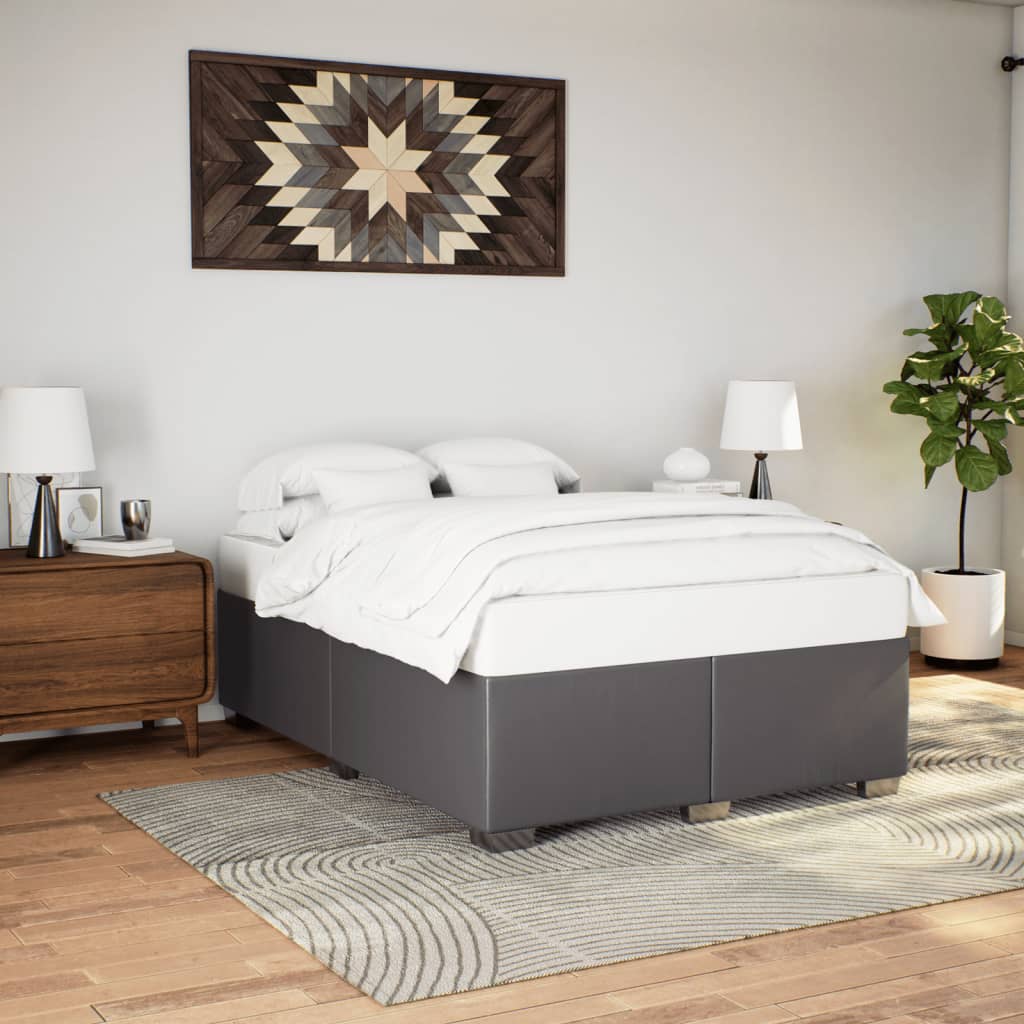 Cadre de lit sans matelas gris 140x190 cm similicuir - XIOS