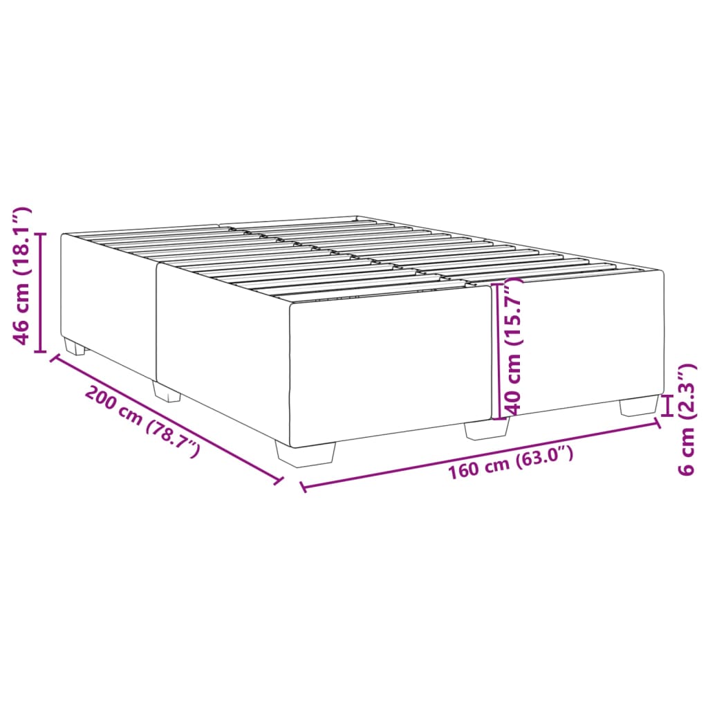 Cadre de lit sans matelas gris 160x200 cm similicuir - XIOS