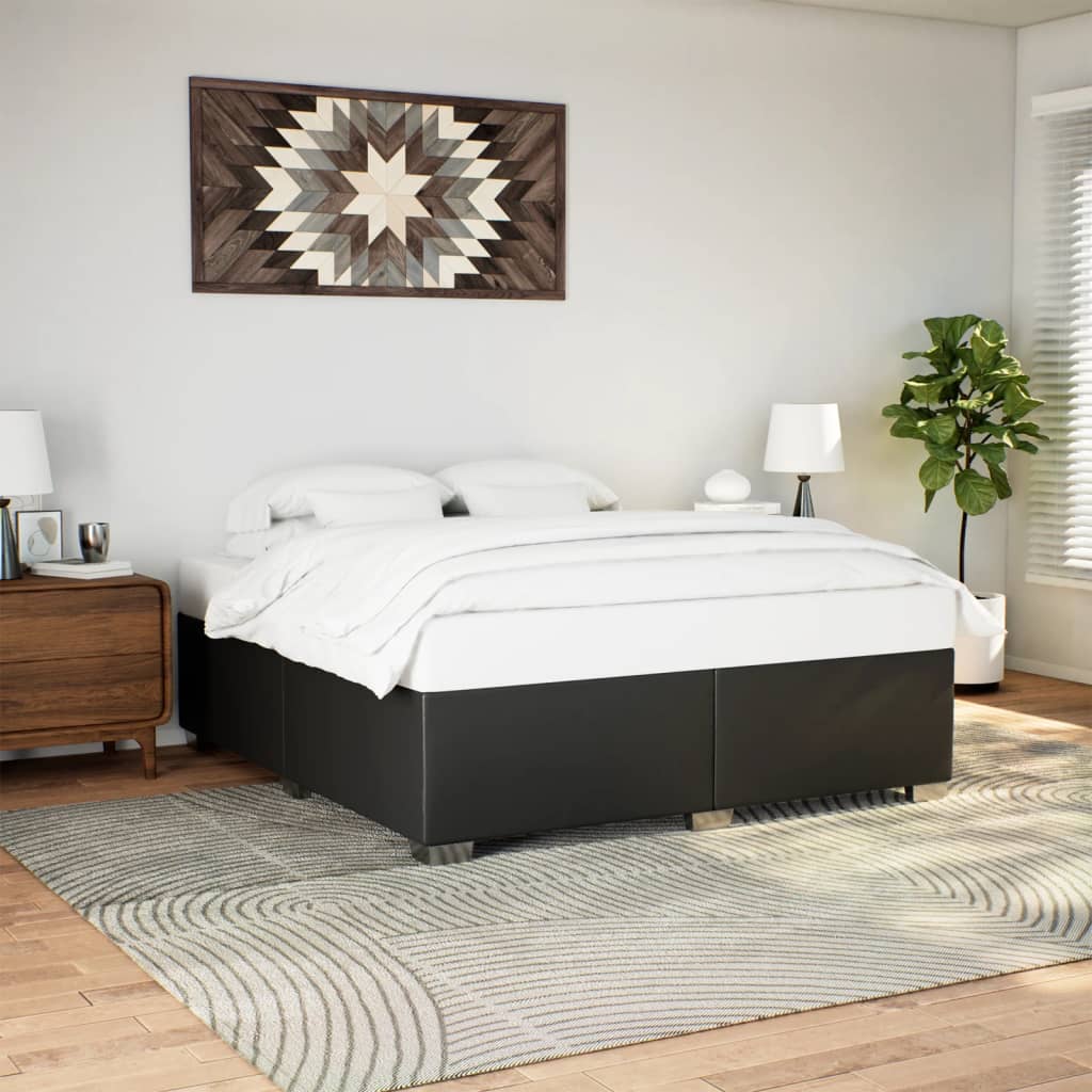 Cadre de lit sans matelas noir 200x200 cm similicuir - XIOS