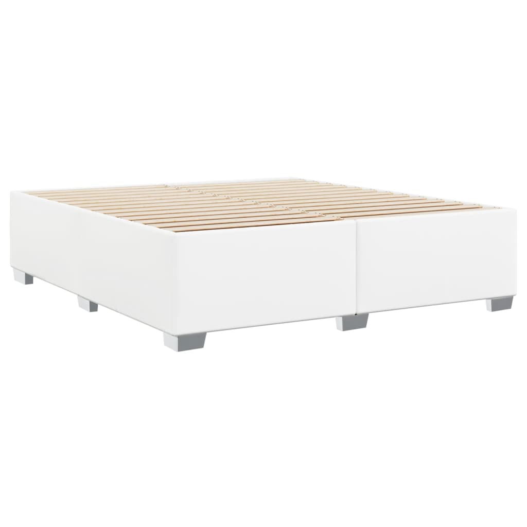 Cadre de lit sans matelas blanc 200x200 cm similicuir - XIOS