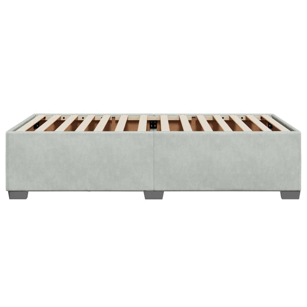 Cadre de lit sans matelas gris clair 80x200 cm velours - XIOS