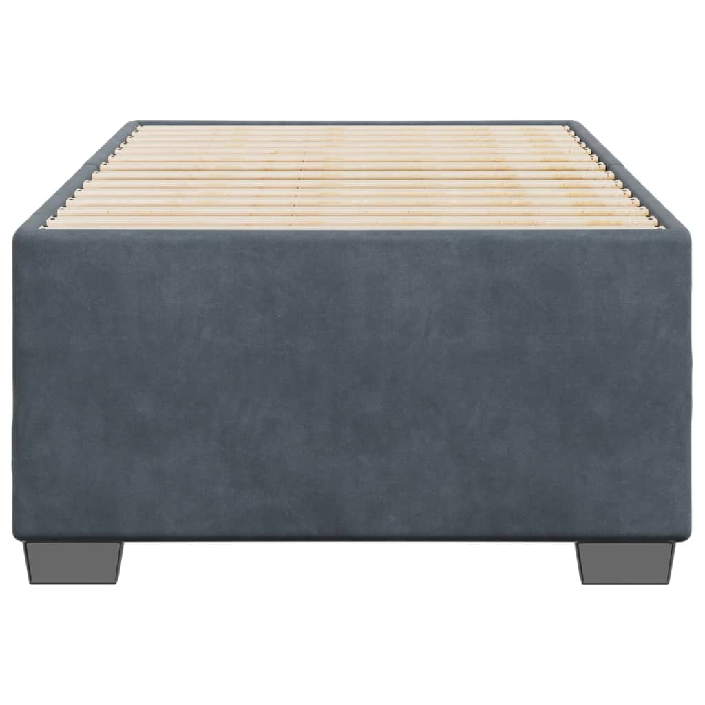 Cadre de lit sans matelas gris foncé 80x200 cm velours - XIOS
