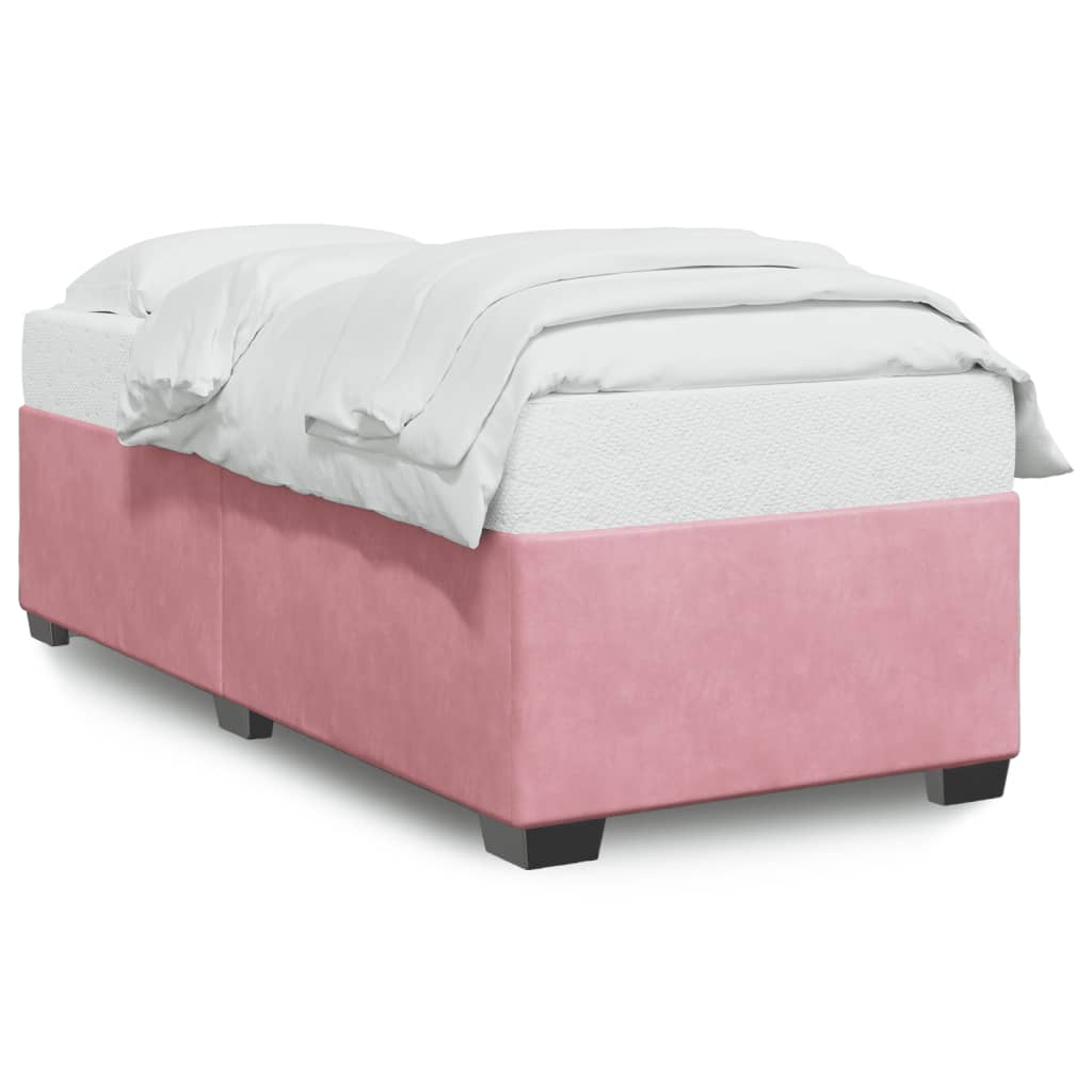 Cadre de lit sans matelas rose 80x200 cm velours - XIOS