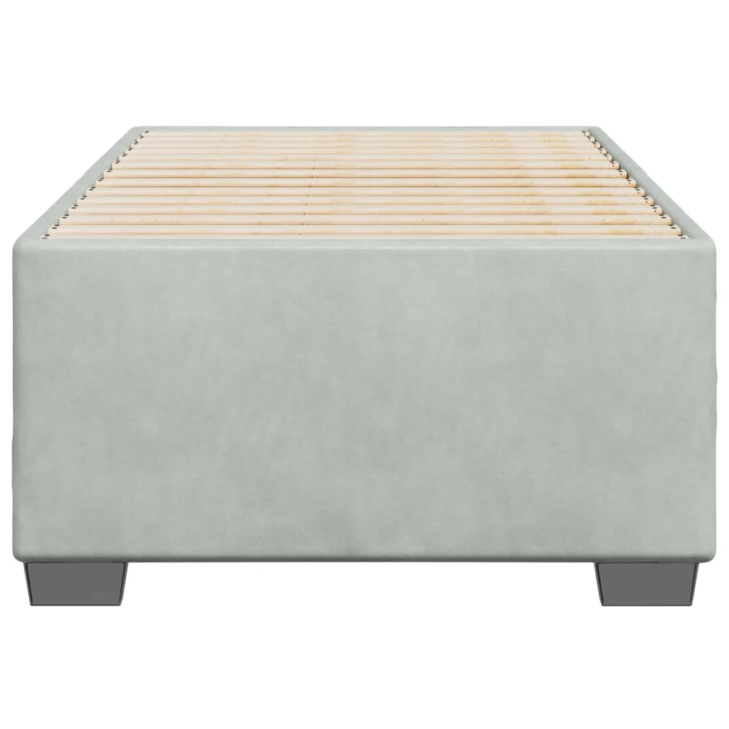 Cadre de lit sans matelas gris clair 90x190 cm velours - XIOS