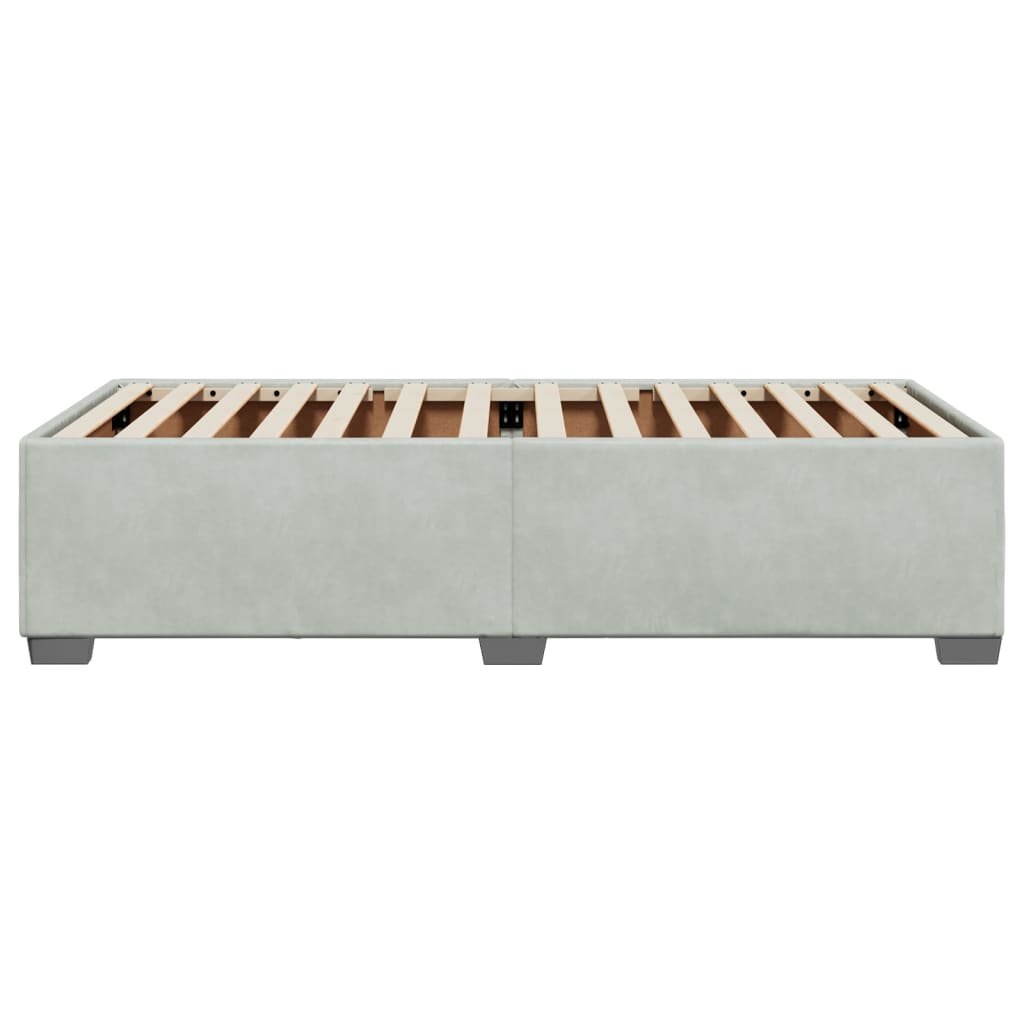 Cadre de lit sans matelas gris clair 90x190 cm velours - XIOS