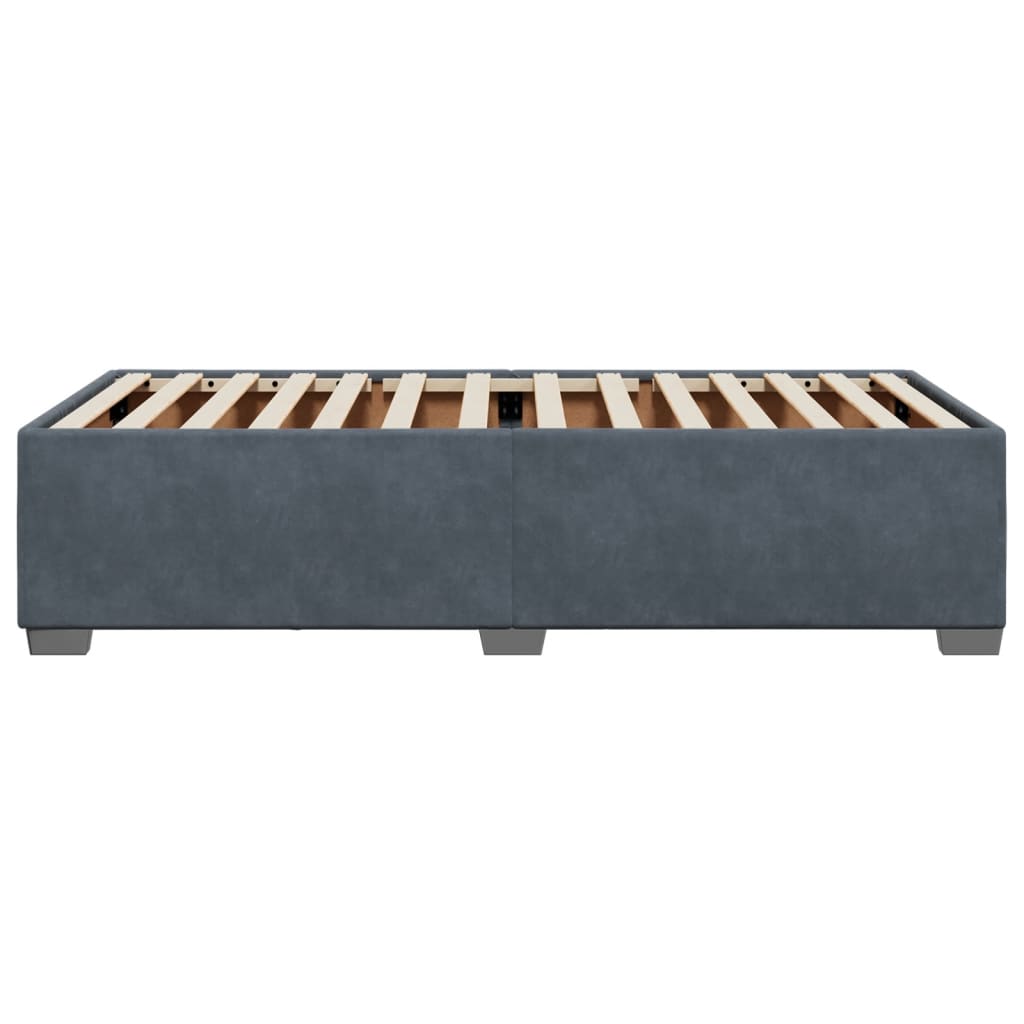Cadre de lit sans matelas gris foncé 90x190 cm velours - XIOS