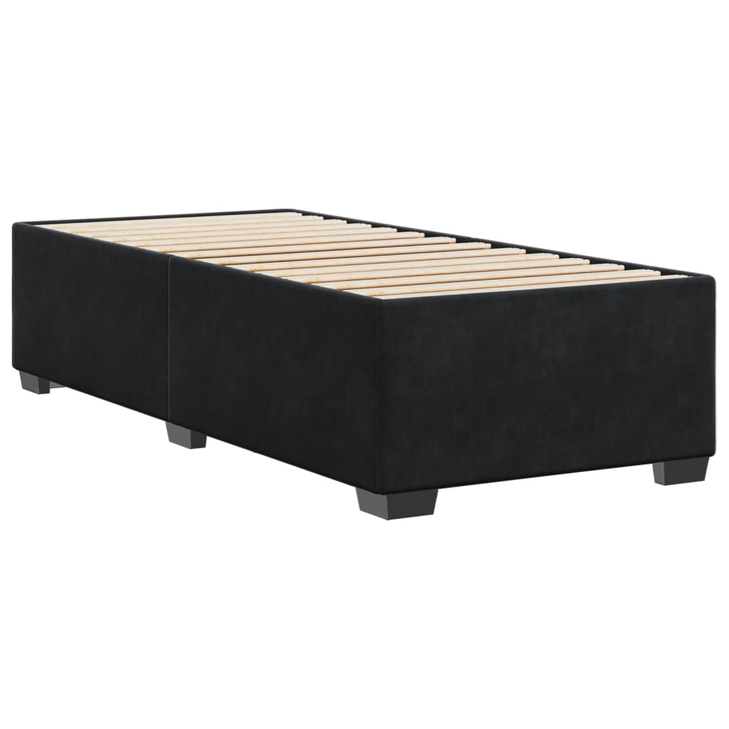 Cadre de lit sans matelas noir 90x190 cm velours - XIOS