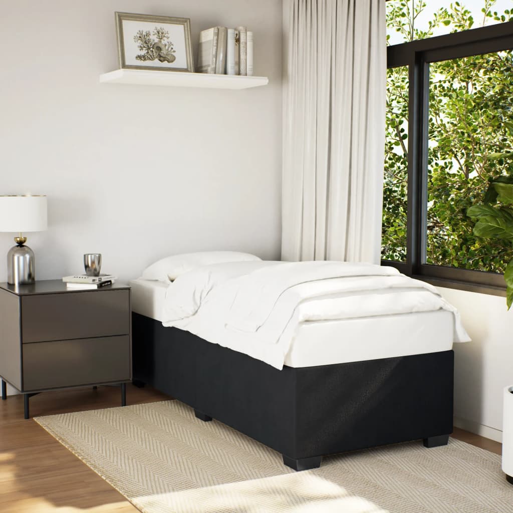 Cadre de lit sans matelas noir 90x190 cm velours - XIOS